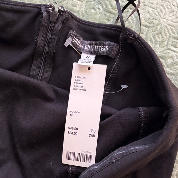 Urban Outfitters Black Strapless Dress with White Stitching - Picture 2 of 3